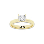 1.00 ctw Asscher Lab-Grown Diamond Minimalist Engagement Ring in 14K Yellow Gold for Women | D Color, VVS1 Clarity, IGI Certified