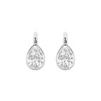 3 ctw Pear Lab Grown Diamond Solitaire Stud Earrings 14K White Gold, G, VS1 | IGI Certified