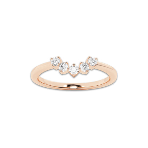Karina 1/10 ctw Round Lab Grown Diamond Collar Wedding Band 14K Rose Gold, DE, VS1