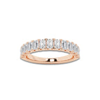 Karissa 1 1/2 ctw Emerald Lab Grown Diamond Wedding Band 14K Rose Gold, DE, VS1