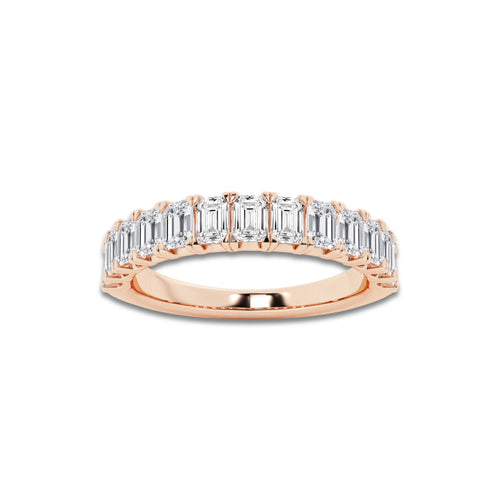 Karissa 1 1/2 ctw Emerald Lab Grown Diamond Wedding Band 14K Rose Gold, DE, VS1