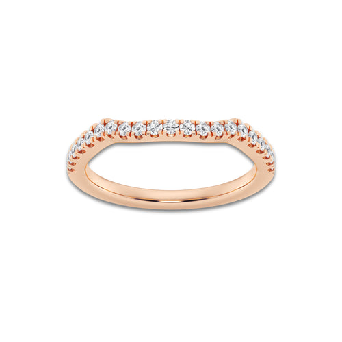 Utopia 1/4 ctw Round Lab Grown Diamond Micro Pave Wedding Band 14K Rose Gold, DE, VS1