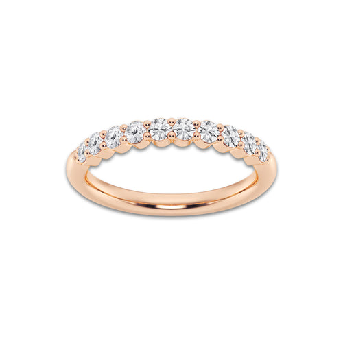 Amelia 1/2 ctw Round Lab Grown Diamond Prong Set Wedding Band 14K Rose Gold, DE, VS1