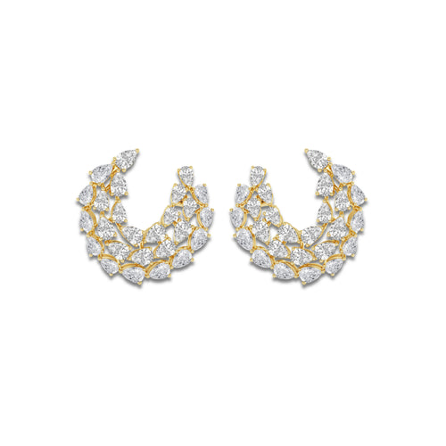 7 ctw Pear Lab Grown Diamond Earrings 14K Yellow Gold, DE, VS1