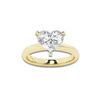 2.50 ctw Heart Lab-Grown Diamond Minimalist Engagement Ring in 14K Yellow Gold for Women | E Color, VS1 Clarity, IGI Certified