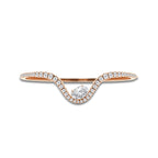 4 ctw Oval Lab Grown Diamond Curve Bangle Bracelet - 7 Inches 14K Rose Gold, E, VS1 | IGI Certified, 2 ct Center