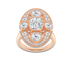 Gwen 4 1/5 ctw Cushion Lab Grown Diamond Vintage Inspired Engagement Ring 14K Rose Gold, D, VVS | IGI Certified, 2 ct Center