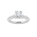 1.41 ctw Asscher Lab-Grown Diamond Marquise Side Stone Engagement Ring in Platinum for Women | Colorless E, VS1 Clarity, IGI Certified 1.00 ct Center Diamond