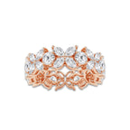 Gwyneth 3 ctw Marquise and Round Lab Grown Diamond Flower Eternity Band - 7.2mm Width 14K Rose Gold, DE, VS1