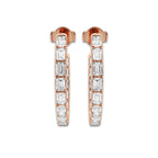5 ctw Emerald Lab Grown Diamond Inside Out J Hoop Earrings 14K Rose Gold, DE, VS1