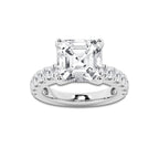 9.00 ctw Asscher Lab-Grown Diamond Split-Prong Set Side Stone Engagement Ring in Platinum for Women | Colorless E, VS1 Clarity, IGI Certified 8.00 ct Center Diamond
