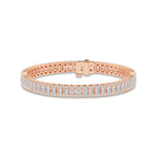 6 ctw Princess Lab Grown Diamond Railroad Bracelet - 6 Inches 14K Rose Gold, DE, VS1