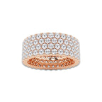 Dakota 4 ctw Round Lab Grown Diamond Multi-Row Eternity Band - 7.8mm Width 14K Rose Gold, DE, VS1