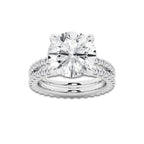 8.22 ctw Round Lab-Grown Diamond Double Row Diamond Engagement Ring in Platinum for Women | Colorless D, VVS1 Clarity, IGI Certified 7.00 ct Center Diamond