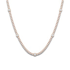 näas Empowering 9 ctw Oval Lab Grown Diamond Station Tennis Necklace 14K Rose Gold 14K Rose Gold, DE, VS1