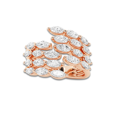 Timbre 1 3/4 ctw Marquise Lab Grown Diamond Open Band 14K Rose Gold, DE, VS1