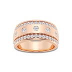 1 1/4 ctw Round Lab Grown Diamond Men's Floating Wedding Band 14K Rose Gold, DE, VS1
