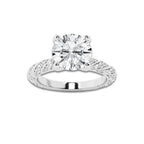 1.94 ctw Round Lab-Grown Diamond Twisted Band Engagement Ring in Platinum for Women | Colorless D, VVS1 Clarity, IGI Certified 1.50 ct Center Diamond
