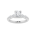 1.41 ctw Asscher Lab-Grown Diamond Marquise Side Stone Engagement Ring in Platinum for Women | Colorless D, VVS1 Clarity, IGI Certified 1.00 ct Center Diamond