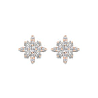 1/2 ctw Round Lab Grown Diamond Snowflake Stud Earrings 14K Rose Gold, DE, VS1