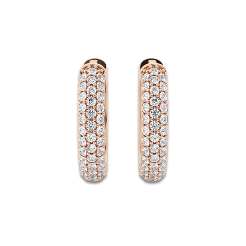 näas Bombë 1/2 ctw Round Lab Grown Diamond Second Piercing Huggie Hoop Earrings 14K Rose Gold, DE, VS1