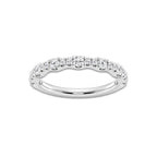 3/4 ctw Round Lab Grown Diamond Prong Set Wedding Band Platinum, DE, VS1