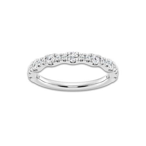 3/4 ctw Round Lab Grown Diamond Prong Set Wedding Band Platinum, DE, VS1