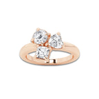 Ballade 2 ctw Mosaic Three Stone Ring 14K Rose Gold, DE, VS1