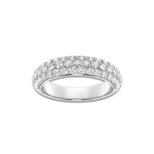 Salsa 1 1/2 ctw Round Lab Grown Diamond Domed Band 14K White Gold, DE, VS1