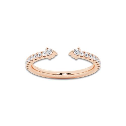 Callie 1/4 ctw Round Lab Grown Diamond Nesting Wedding Band 14K Rose Gold, DE, VS1