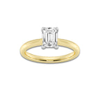 1.00 ctw Emerald Lab-Grown Diamond Solitaire Engagement Ring in 14K White Gold And Yellow Gold for Women | Colorless D, VVS1 Clarity, IGI Certified