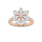 Cavatina 3 ctw Pear Lab Grown Diamond Flower Ring 14K Rose Gold, DE, VS1