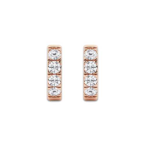 1 ctw Round Lab Grown Diamond Hoop Earrings 14K Rose Gold, E, VS1