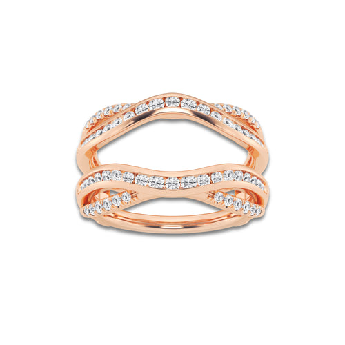 Caitlyn 3/4 ctw Round Lab Grown Diamond Channel set Ring Enhancer 14K Rose Gold, DE, VS1