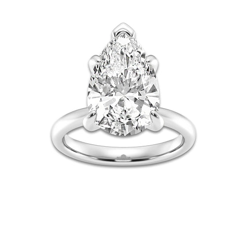 5.00 ctw Pear Lab-Grown Diamond Solitaire Engagement Ring in 14K White Gold for Women | Colorless D, VVS1 Clarity, IGI Certified