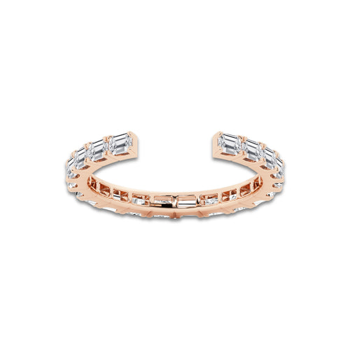 Nola 1 ctw Emerald Lab Grown Diamond East-West Nesting Eternity Wedding Band 14K Rose Gold, DE, VS1