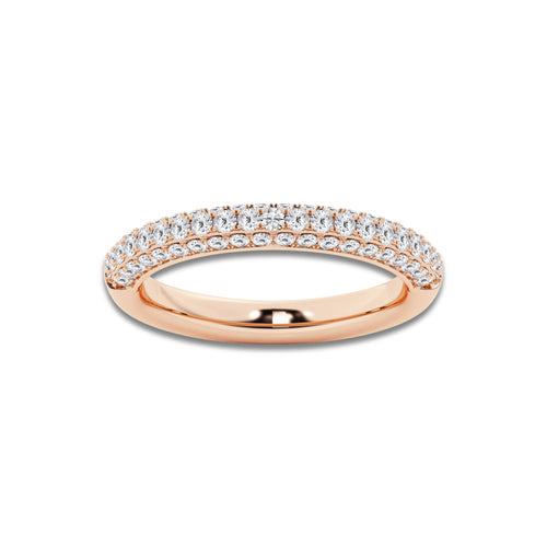 Cherish 1/2 ctw Round Lab Grown Diamond Micro Pave Wedding Band 14K Rose Gold, DE, VS1