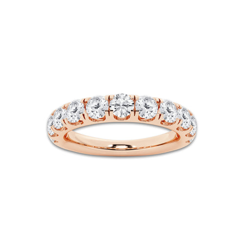 Alison 1 1/2 ctw Round Lab Grown Diamond Eleven-Stone Wedding Band 14K Rose Gold, DE, VS1