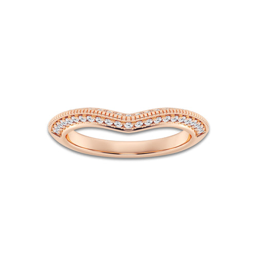 Bossa 1/3 ctw Round Lab Grown Diamond Knife Edge Contour Band 14K Rose Gold, DE, VS1