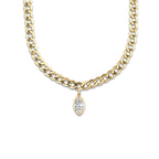 3 ctw Marquise Lab Grown Diamond Solitaire Necklace 14K Yellow Gold, E, VS1 | IGI Certified, 3 ct Center