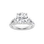 8.61 ctw Round Lab-Grown Diamond Side Stone Engagement Ring in Platinum for Women | Colorless D, VVS1 Clarity, IGI Certified 8.00 ct Center Diamond