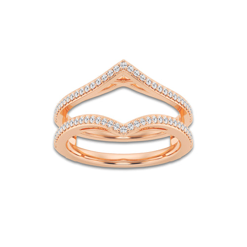 Norah 1/3 ctw Round Lab Grown Diamond Chevron Ring Enhancer 14K Rose Gold, DE, VS1