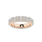 Vertex 1 1/3 ctw Baguette Lab Grown Diamond Double Row Ring 18K Rose Gold, DE, VS1