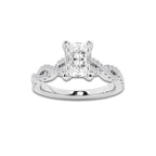 1.25 ctw Radiant Lab-Grown Diamond Twisted Shank Engagement Ring in Platinum for Women | D Color, VVS1 Clarity, IGI Certified 1.00 ct Center Diamond