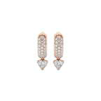 näas Bombë 1/2 ctw Heart Lab Grown Diamond Huggie Hoop Earrings 14K Rose Gold, DE, VS1