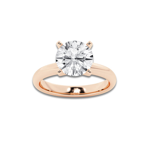 7.00 ctw Round Lab-Grown Diamond Minimalist Engagement Ring in 14K Rose Gold for Women | E Color, VS1 Clarity, IGI Certified