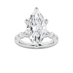 6.48 ctw Marquise Lab-Grown Diamond Marquise Side Stone Engagement Ring in Platinum for Women | Colorless E, VS1 Clarity, IGI Certified 6.00 ct Center Diamond
