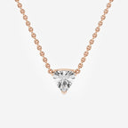 näas Ethereal 1 ctw Trillion Lab Grown Diamond Solitaire Pendant with Adjustable Chain 14K Rose Gold, E, VS1 | IGI Certified, 1 ct Center