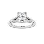 1.33 ctw Heart Lab-Grown Diamond Split Shank Side Stone Engagement Ring in Platinum for Women | Colorless E, VS1 Clarity, IGI Certified 1.00 ct Center Diamond