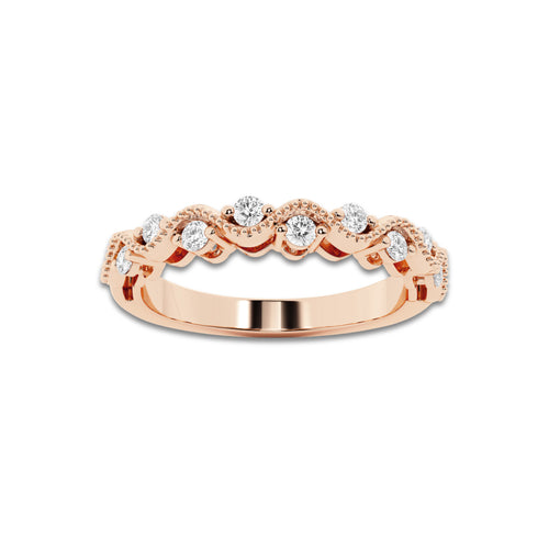 Maeve 1/4 ctw Round Lab Grown Diamond Stackable Ring 14K Rose Gold, DE, VS1
